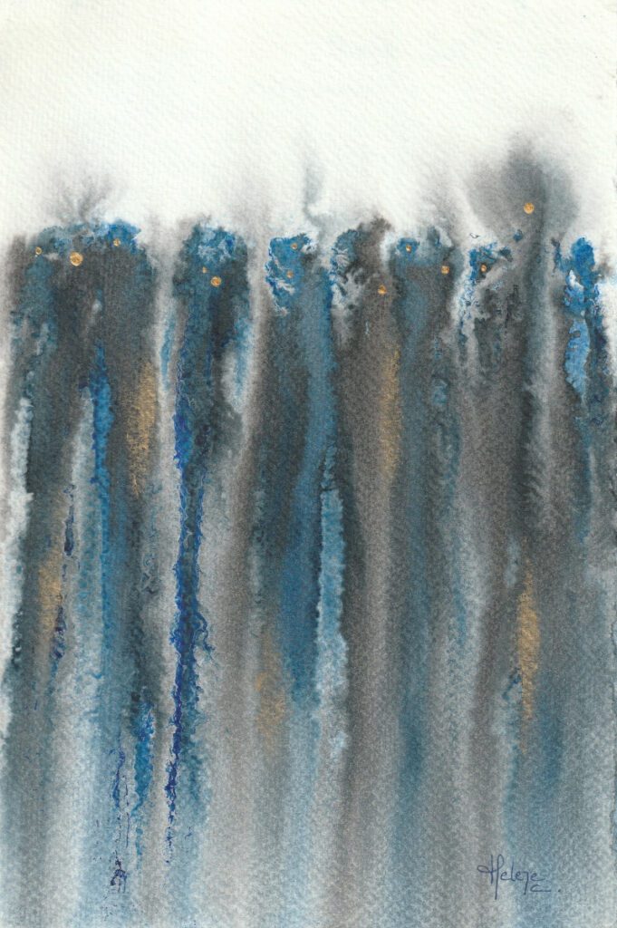 Encre Coulées d'or V