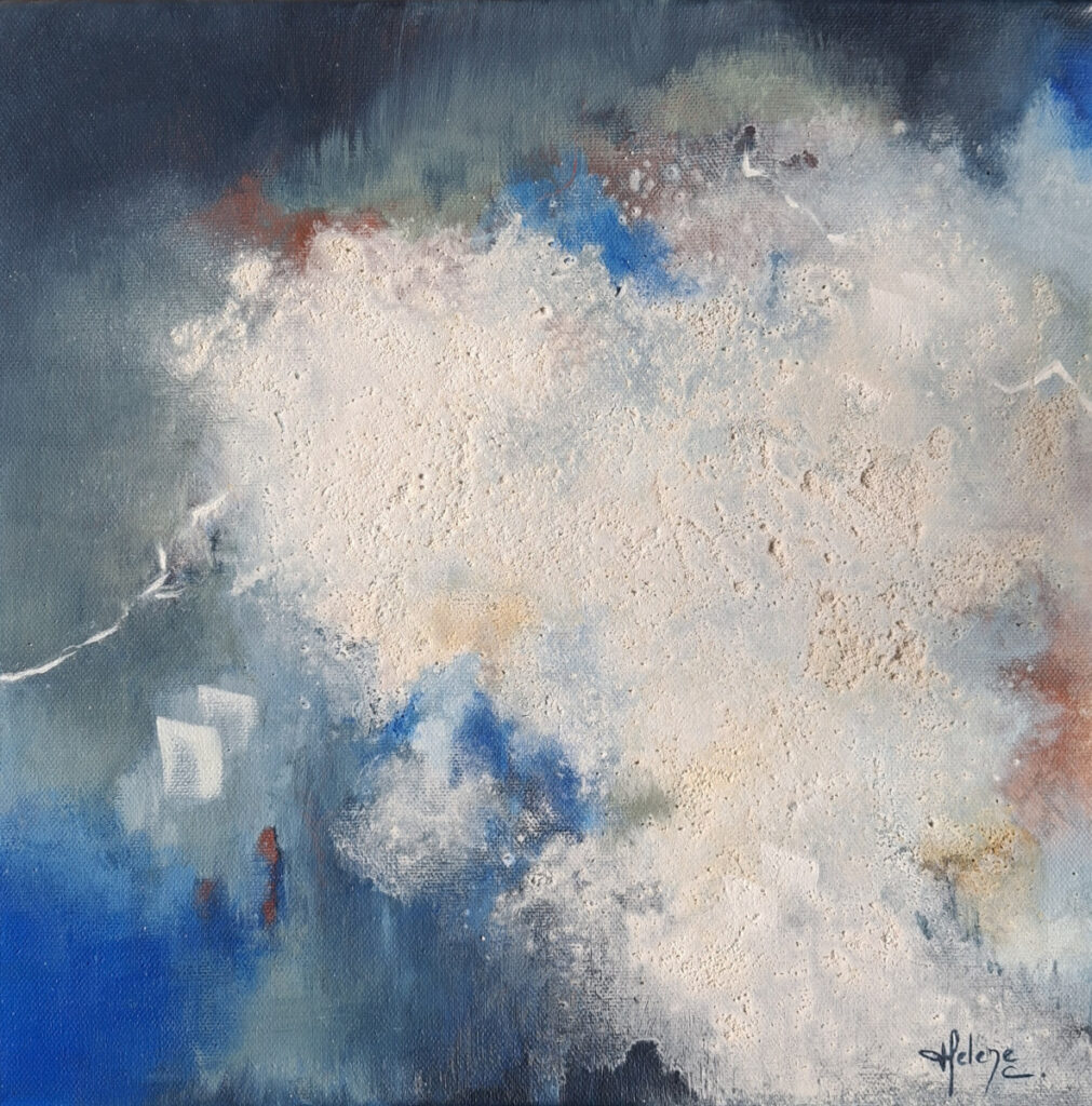 Peinture sur toile de Hélène Carpentier artiste peintre "Big Bang Theory" Acrylique sur toile et pigments minéraux naturels 30 x 30 cm, 2026