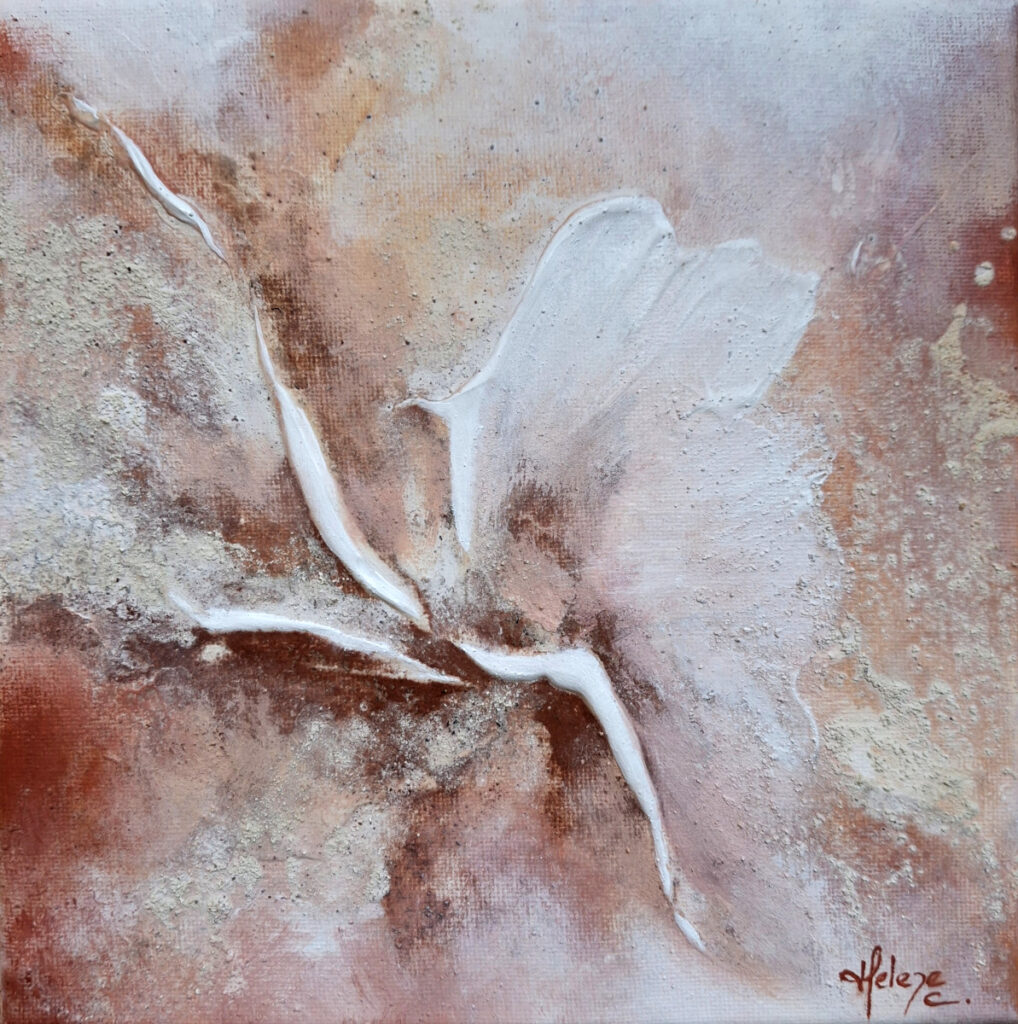 Peinture sur toile de Hélène Carpentier artiste peintre "Douce poésie" Acrylique sur toile et pigments minéraux naturels 20 x 20 cm, 2026