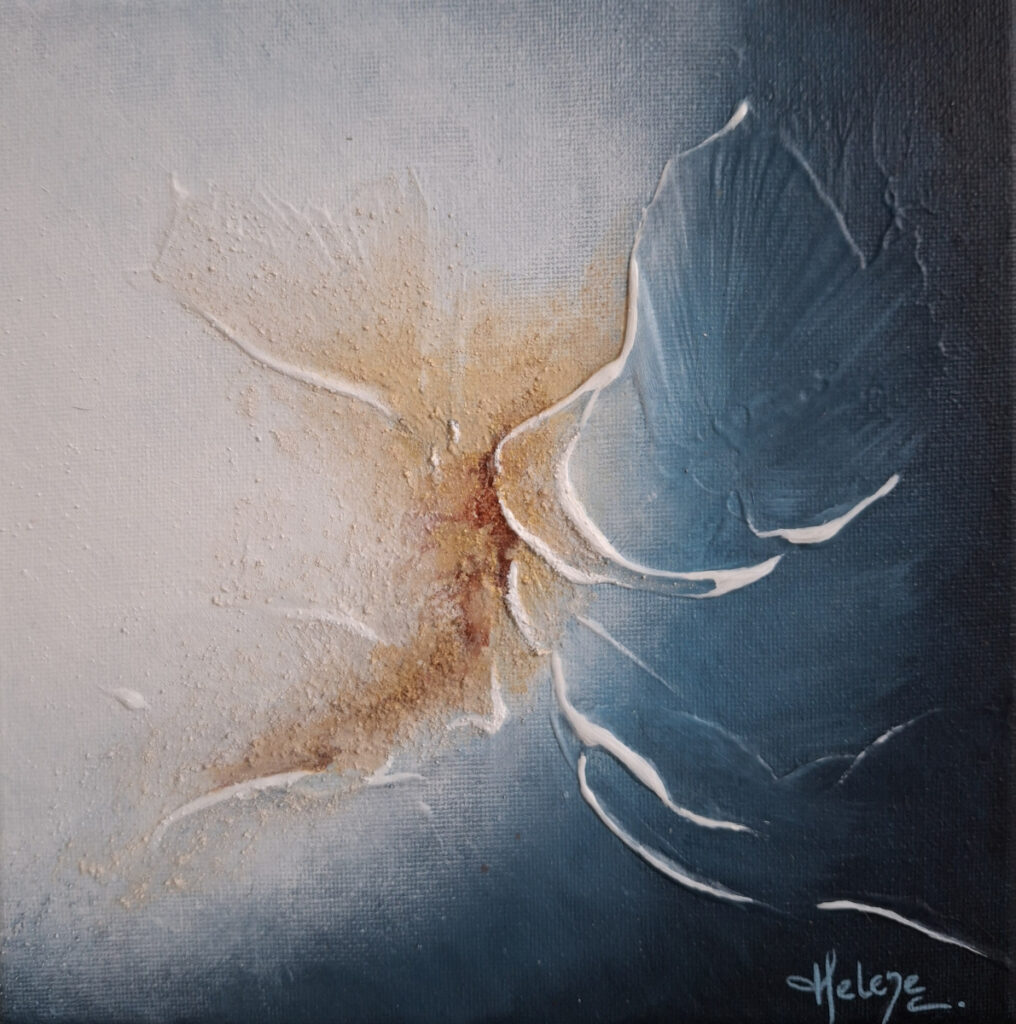 Peinture sur toile de Hélène Carpentier artiste peintre "Moonlight shadow" Acrylique sur toile et pigments minéraux naturels 20 x 20 cm, 2026