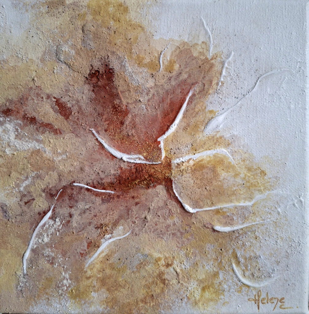Peinture sur toile de Hélène Carpentier artiste peintre "Sahara" Acrylique sur toile et pigments minéraux naturels 20 x 20 cm, 2026