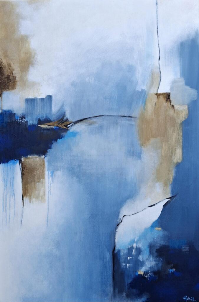 Peinture sur toile de Hélène Carpentier artiste peintre "Terres de lune" Acrylique sur toile et pigments minéraux naturels 60 x 90 cm, 2026